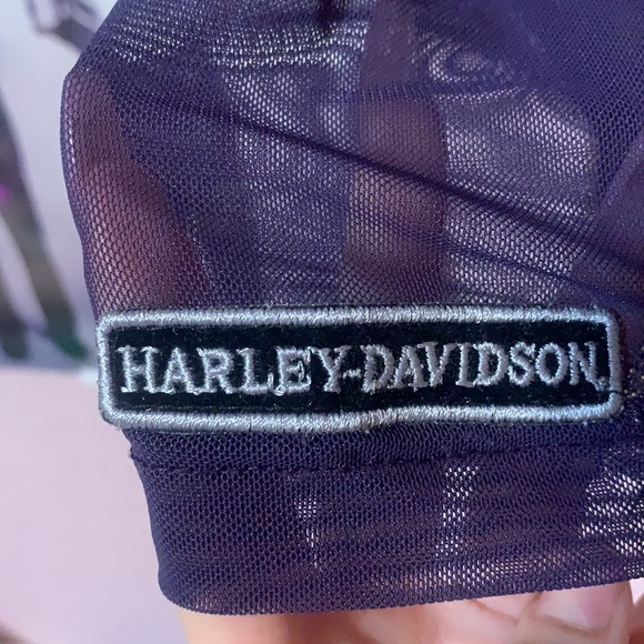 Harley Davidson cropped purple velvet long sleeve top size M 🌻 - Picture 3 of 4